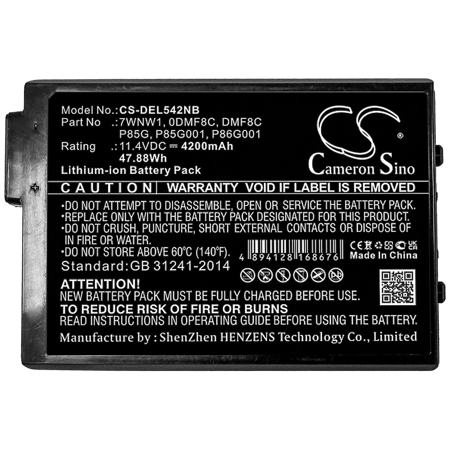 Replacement Battery for DELL  Latitude 5420 – Notebook, Laptop – 4200mAh / 47.88Wh / 11.4V