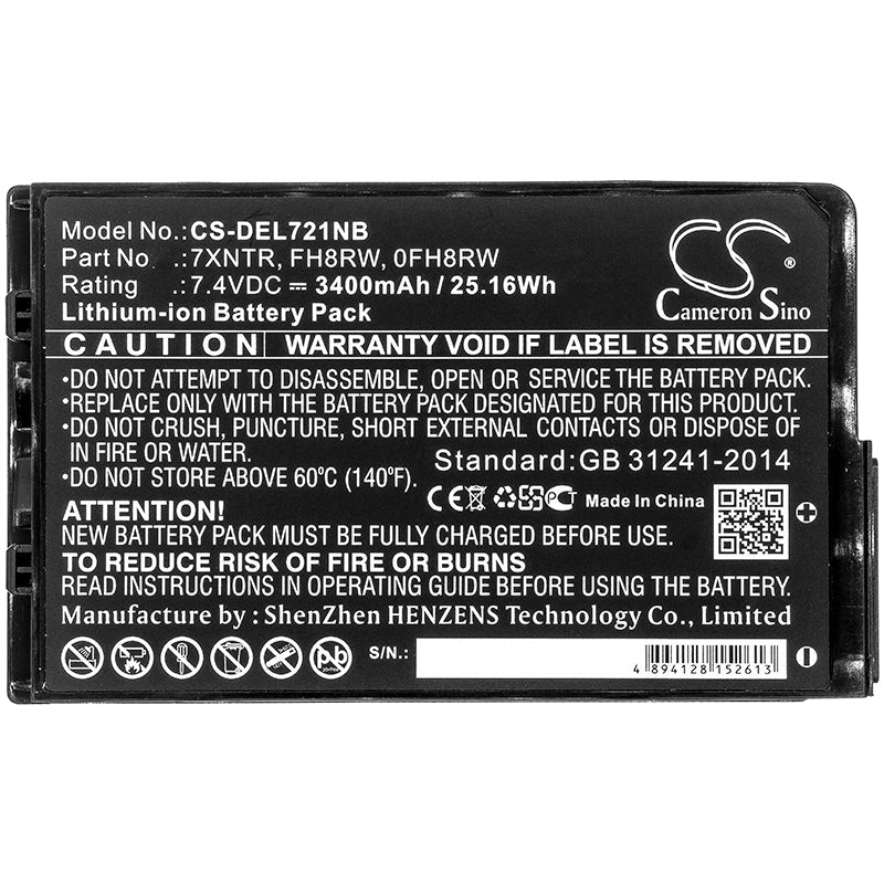 Replacement Battery for DELL  Latitude 12 7202 – Notebook, Laptop – 3400mAh / 25.16Wh / 7.4V