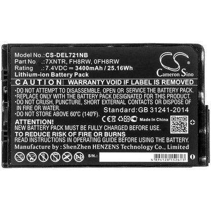 Replacement Battery for DELL  Latitude 12 7202 – Notebook, Laptop – 3400mAh / 25.16Wh / 7.4V