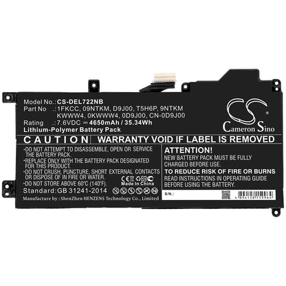 Replacement Battery for Dell Latitude 7200 2-in-1 – Notebook, Laptop – 4650mAh / 7.6V - image 3
