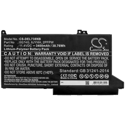 Replacement Battery for DELL  Latitude 12 5300 – Notebook, Laptop – 3400mAh / 38.76Wh / 11.4V