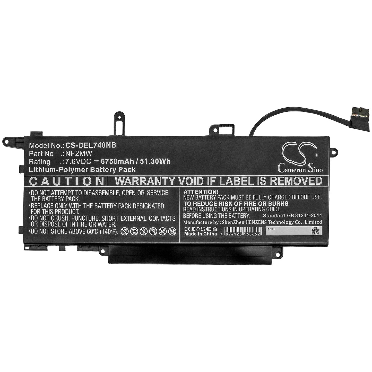 Replacement Battery for DELL  Latitude 7310 2-in-1 – Notebook, Laptop – 6750mAh / 51.30Wh / 7.6V