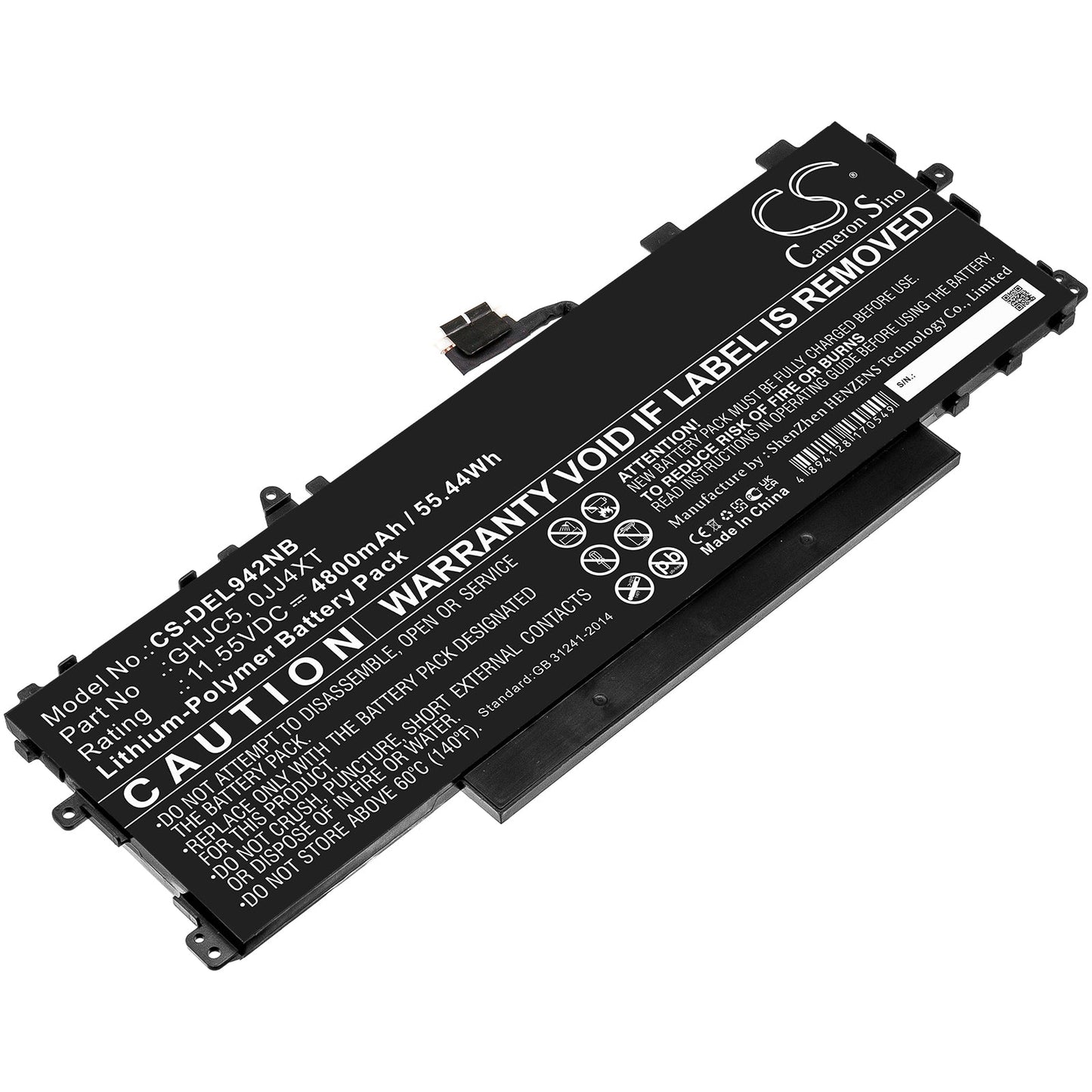 Replacement Battery for DELL  Latitude 9420 2-in-1 – Notebook, Laptop – 4800mAh / 55.44Wh / 11.55V