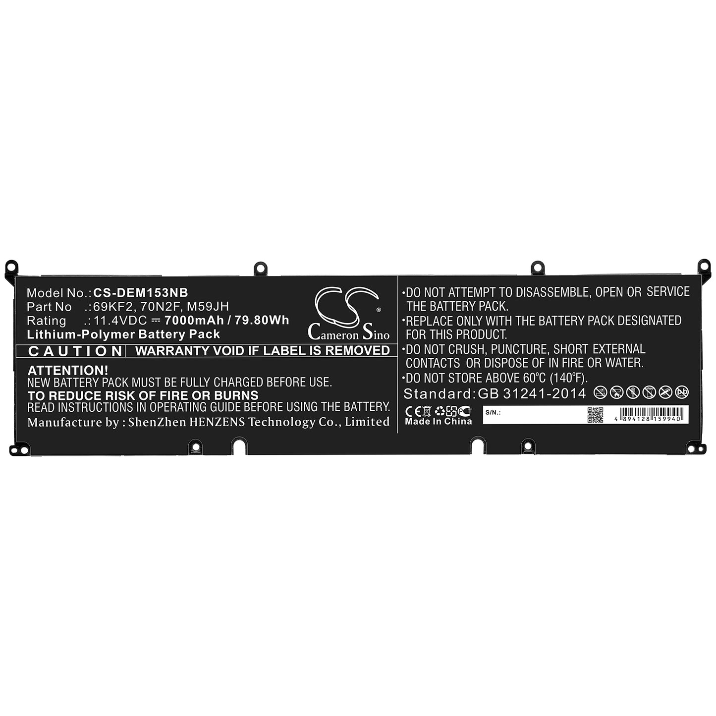 Replacement Battery for Dell Alienware M15 R3 – Notebook, Laptop – 7000mAh / 11.4V - image 3