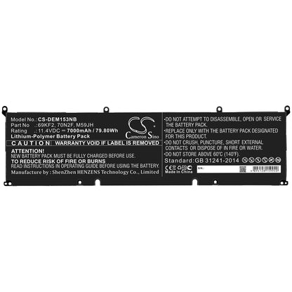 Replacement Battery for Dell Alienware M15 R3 – Notebook, Laptop – 7000mAh / 11.4V - image 3