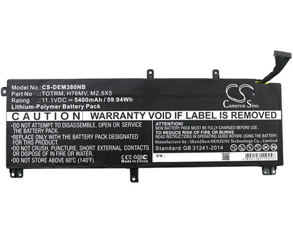 Replacement Battery for Dell Precision M3800 – Notebook, Laptop – 5400mAh / 11.1V - image 3
