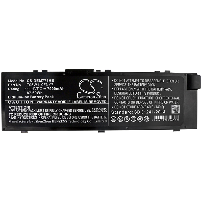 Replacement Battery for Dell Precision M7710 – Notebook, Laptop – 7900mAh / 11.1V - image 3