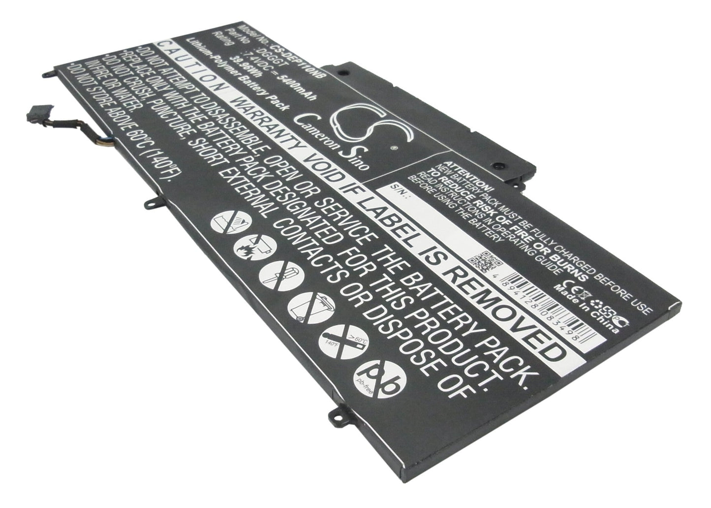 Replacement Battery for DELL  XPS 11 – Notebook, Laptop – 5400mAh / 39.96Wh / 7.4V