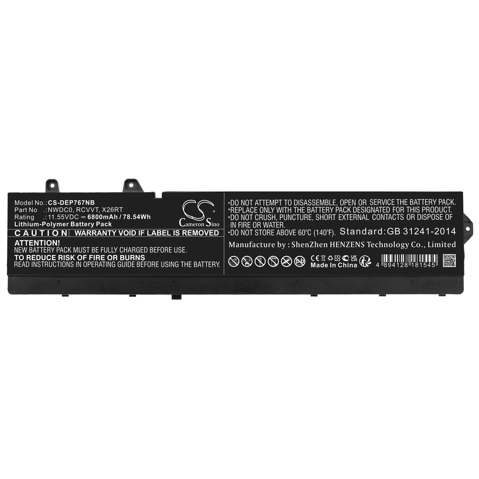 Replacement Battery for Dell Precision 7670 – Notebook, Laptop – 6800mAh / 11.55V - image 5