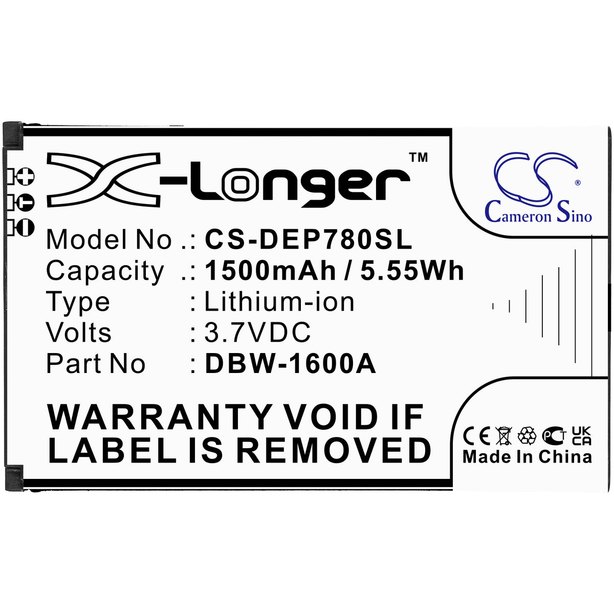 Replacement Battery for Doro 730X – Mobile, SmartPhone – 1500mAh / 3.7V