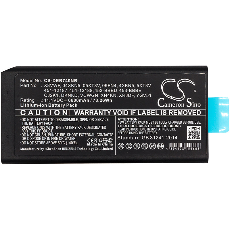 Replacement Battery for Dell Latitude 14 Rugged 7404 – Notebook, Laptop – 6600mAh / 11.1V - image 3