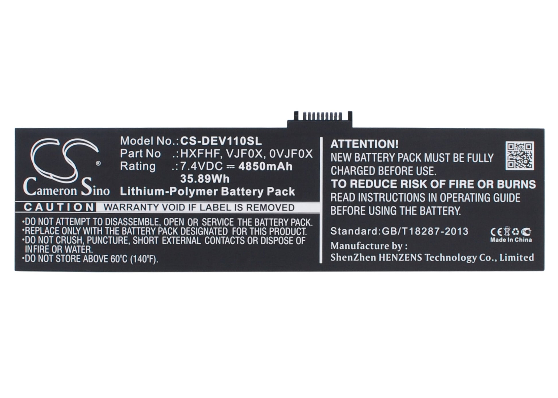 Replacement Battery for Dell Venue 11 Pro – Tablet – 4850mAh / 7.4V - image 1