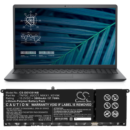 Replacement Battery for Dell Vostro 3510 – Notebook, Laptop – 3800mAh / 15.2V - image 4