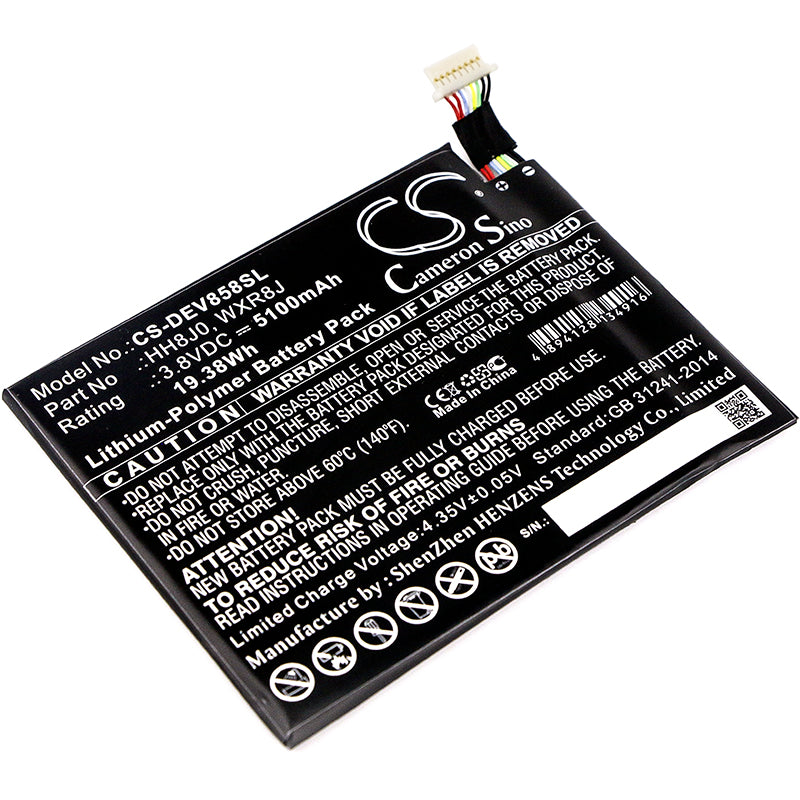 Replacement Battery for Dell Venue 8 Pro 5855 – Tablet – 5100mAh / 3.8V - image 1