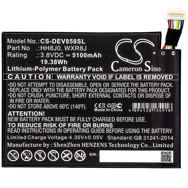 Replacement Battery for Dell Venue 8 Pro 5855 – Tablet – 5100mAh / 3.8V - image 3