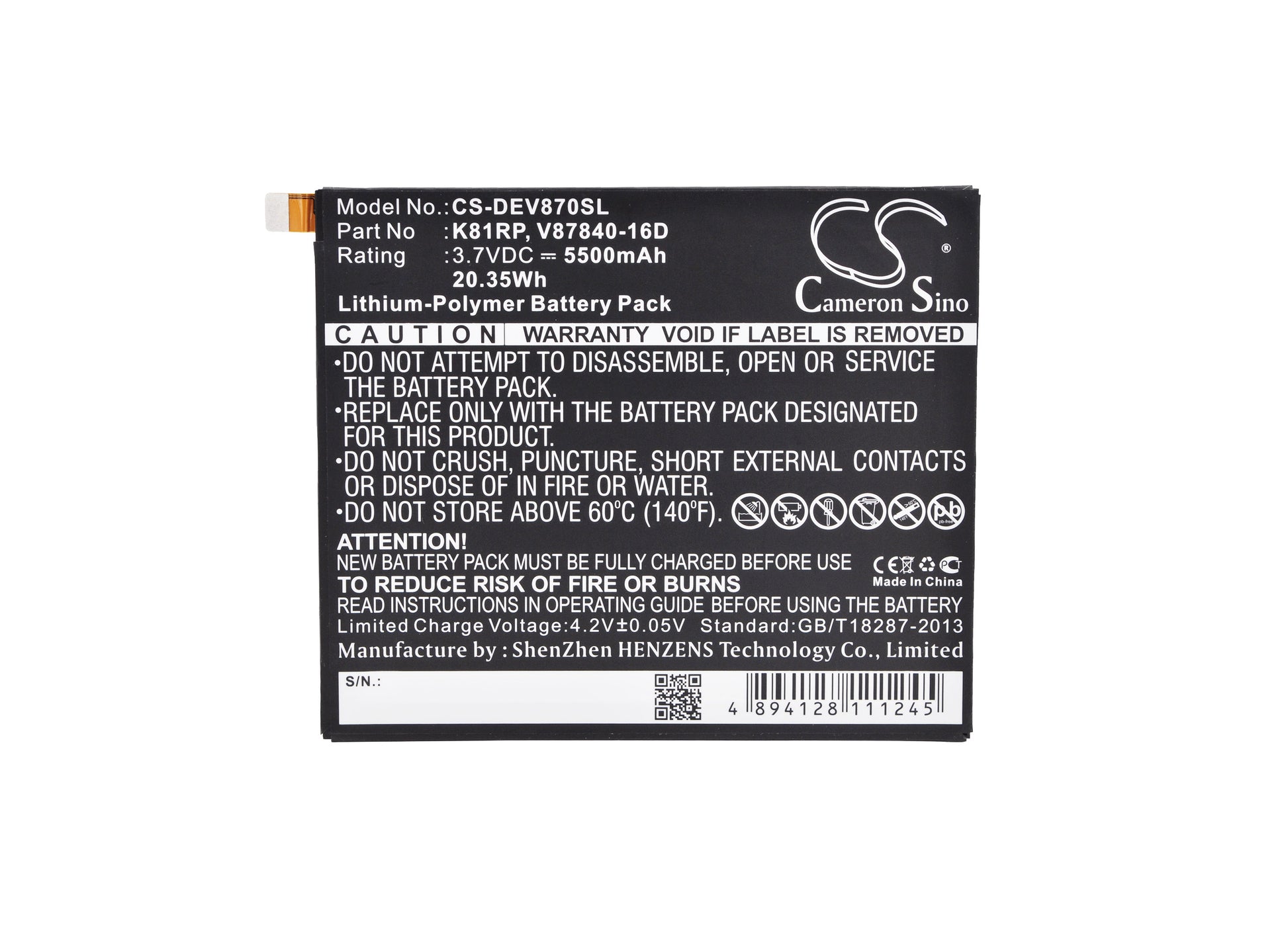 Replacement Battery for Dell Venue 8 7000 – Tablet – 5500mAh / 3.7V - image 5