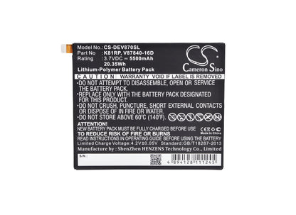 Replacement Battery for Dell Venue 8 7000 – Tablet – 5500mAh / 3.7V - image 5