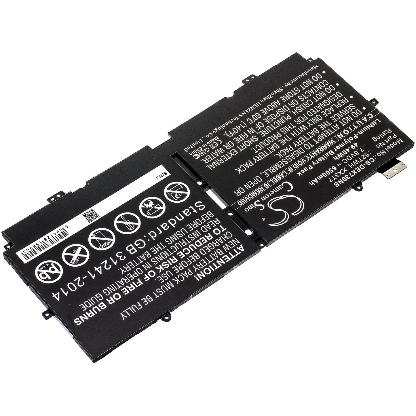 Replacement Battery for DELL  XPS 13 7390 – Notebook, Laptop – 6500mAh / 49.40Wh / 7.6V