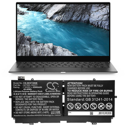 Replacement Battery for DELL  XPS 13 7390 – Notebook, Laptop – 6500mAh / 49.40Wh / 7.6V