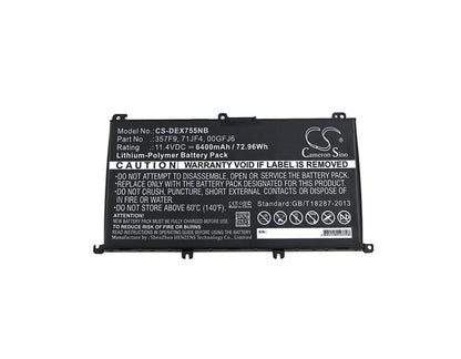 Replacement Battery for Dell Inspiron 15 7559 – Notebook, Laptop – 6400mAh / 11.4V - image 3
