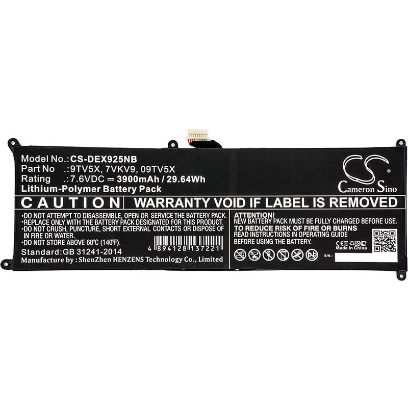 Replacement Battery for Dell XPS 12 9250 – Notebook, Laptop – 3900mAh / 7.6V - image 3