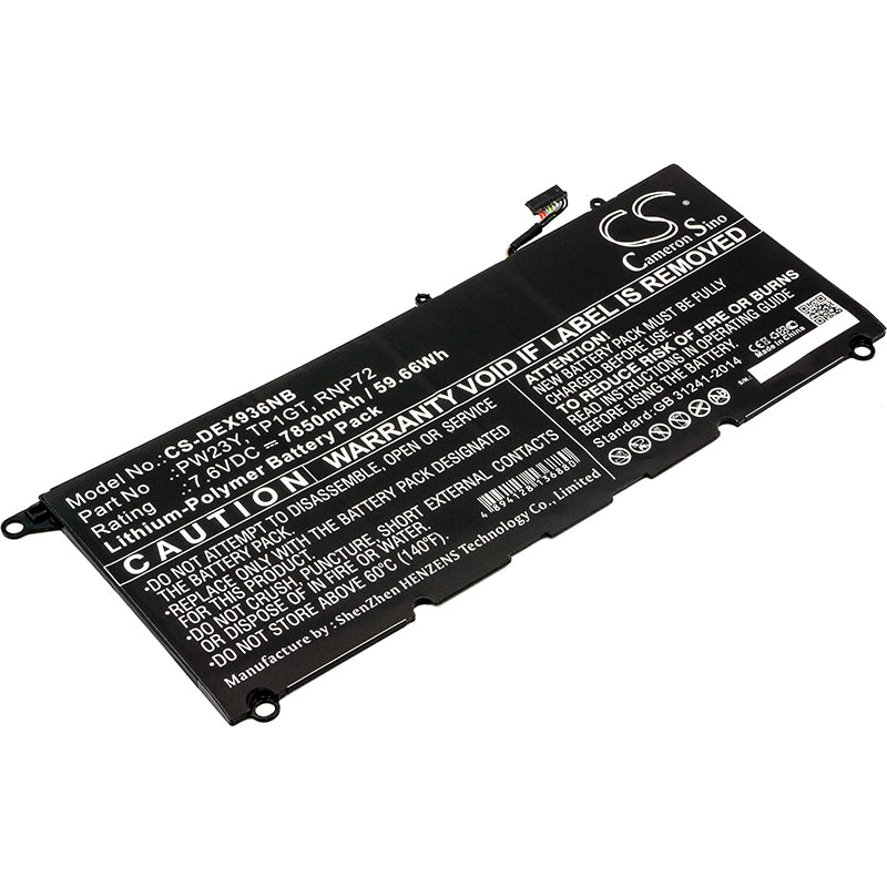 Replacement Battery for Dell XPS 13 9360 – Notebook, Laptop – 7850mAh / 7.6V - image 1