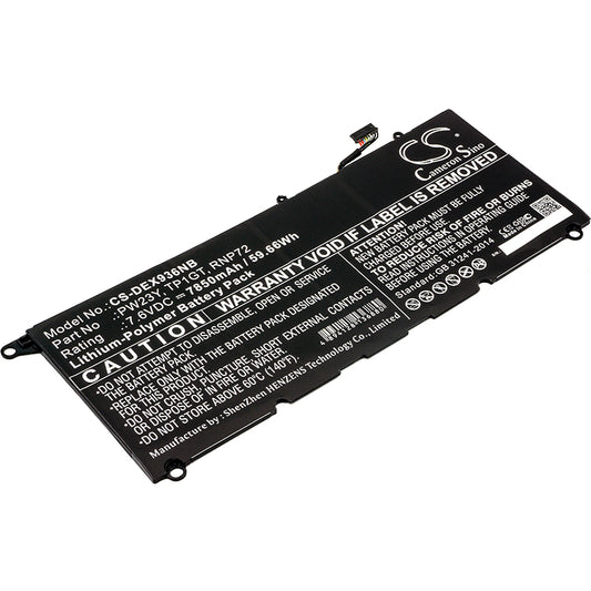 Replacement Battery for Dell XPS 13 9360 – Notebook, Laptop – 7850mAh / 7.6V - image 1