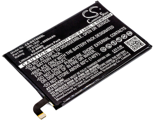 Replacement Battery for Doogee T6 – Mobile, SmartPhone – 6000mAh / 3.8V