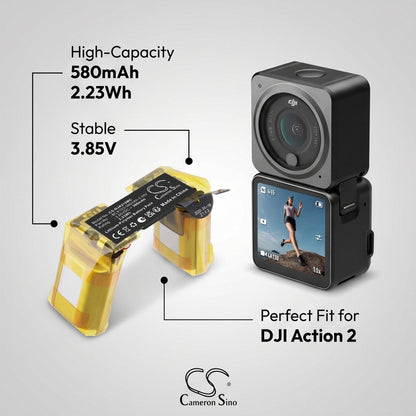 Replacement Battery for DJI Action 2 Osmo – Camera – 580mAh / 3.85V