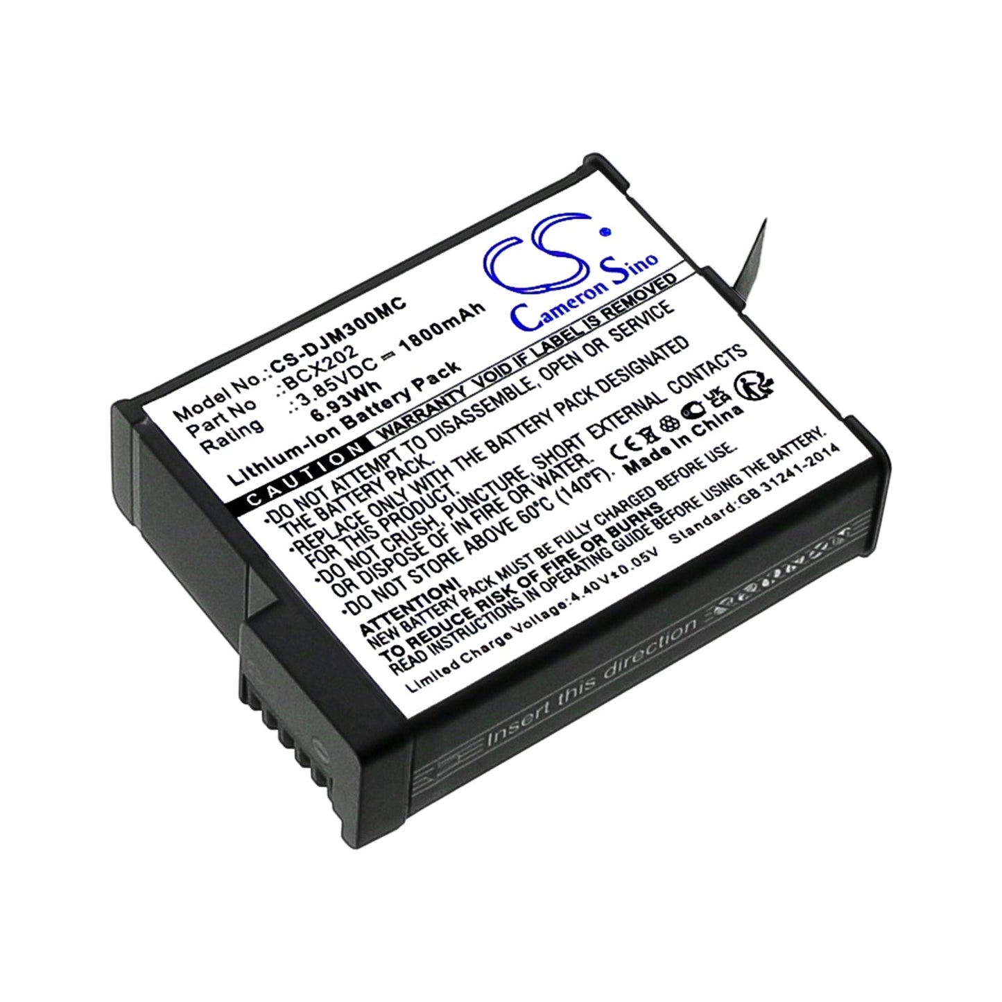 Replacement Battery for DJI  Osmo Action 3 – Camera – 1800mAh / 6.93Wh / 3.85V