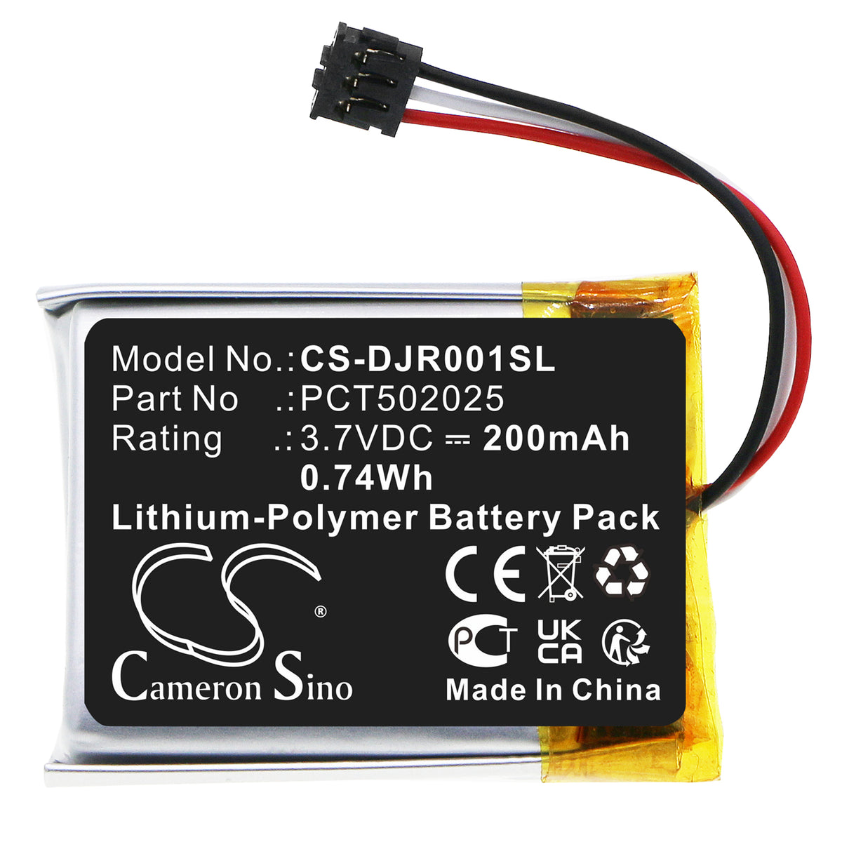 Replacement Battery for DJI MIC Receiver – Wireless Headset – 200mAh / 3.7V