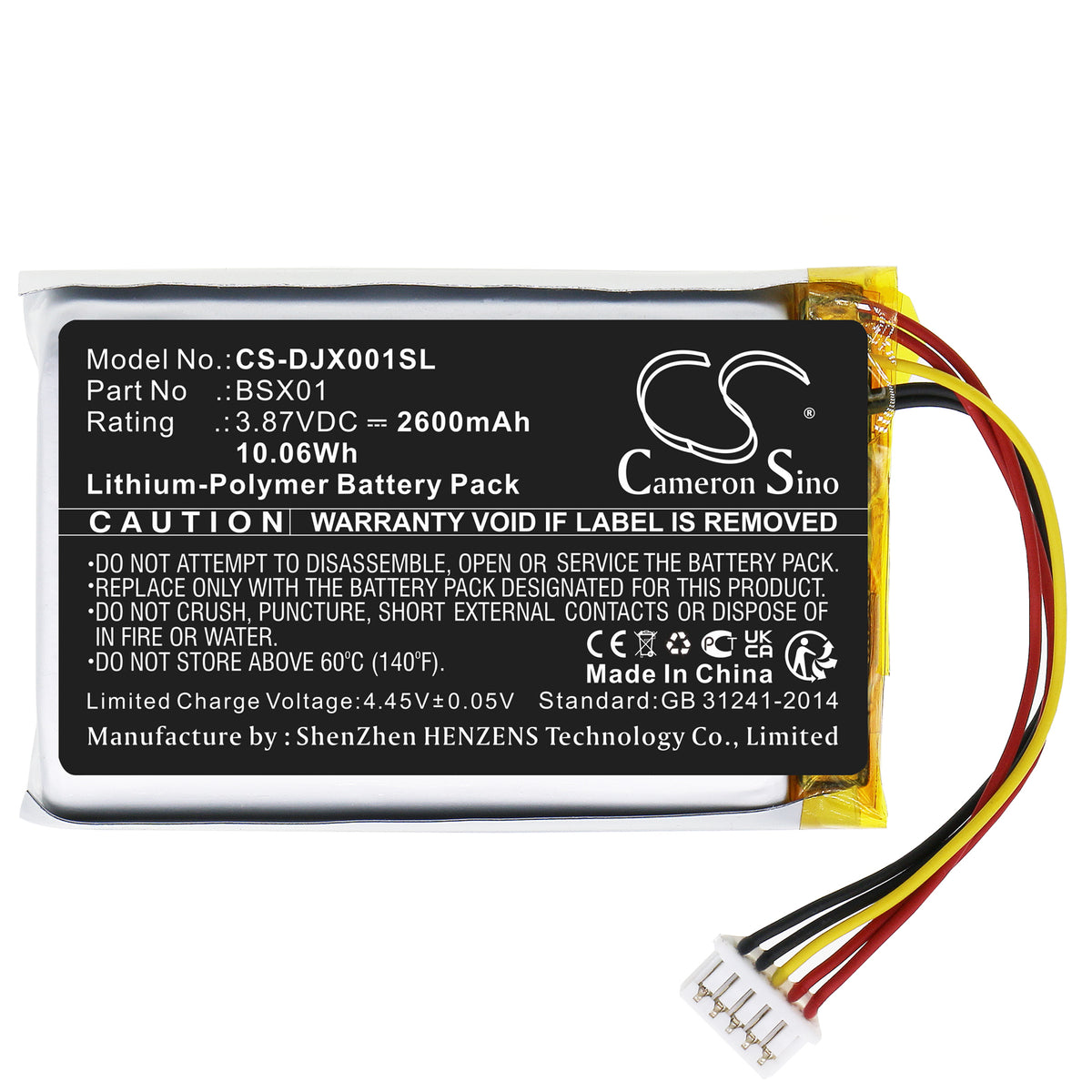 Replacement Battery for DJI ASB01 – Microphone – 2600mAh / 3.87V