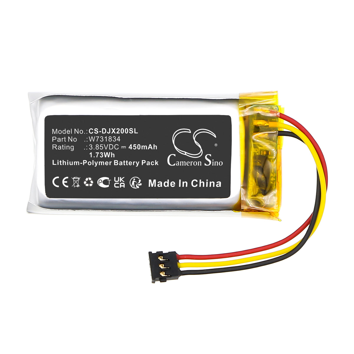 Replacement Battery for DJI MIC 2 Charging Case – Microphone – 450mAh / 3.85V