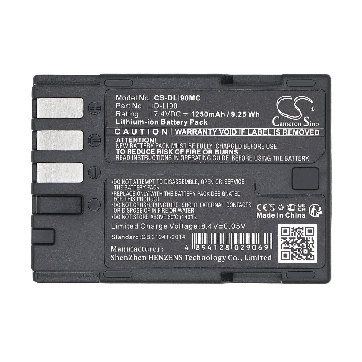 Replacement Battery for Pentax K-7 – Camera – 1250mAh / 7.4V