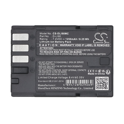 Replacement Battery for Pentax K-7 – Camera – 1250mAh / 7.4V