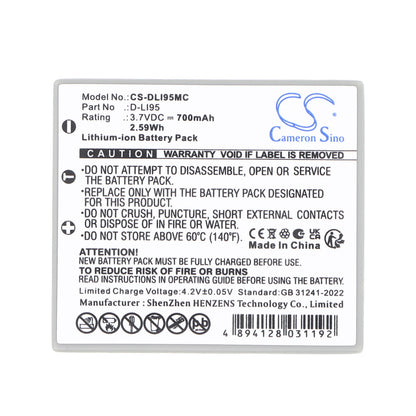 Replacement Battery for Pentax Optio E75 – Camera – 700mAh / 3.7V