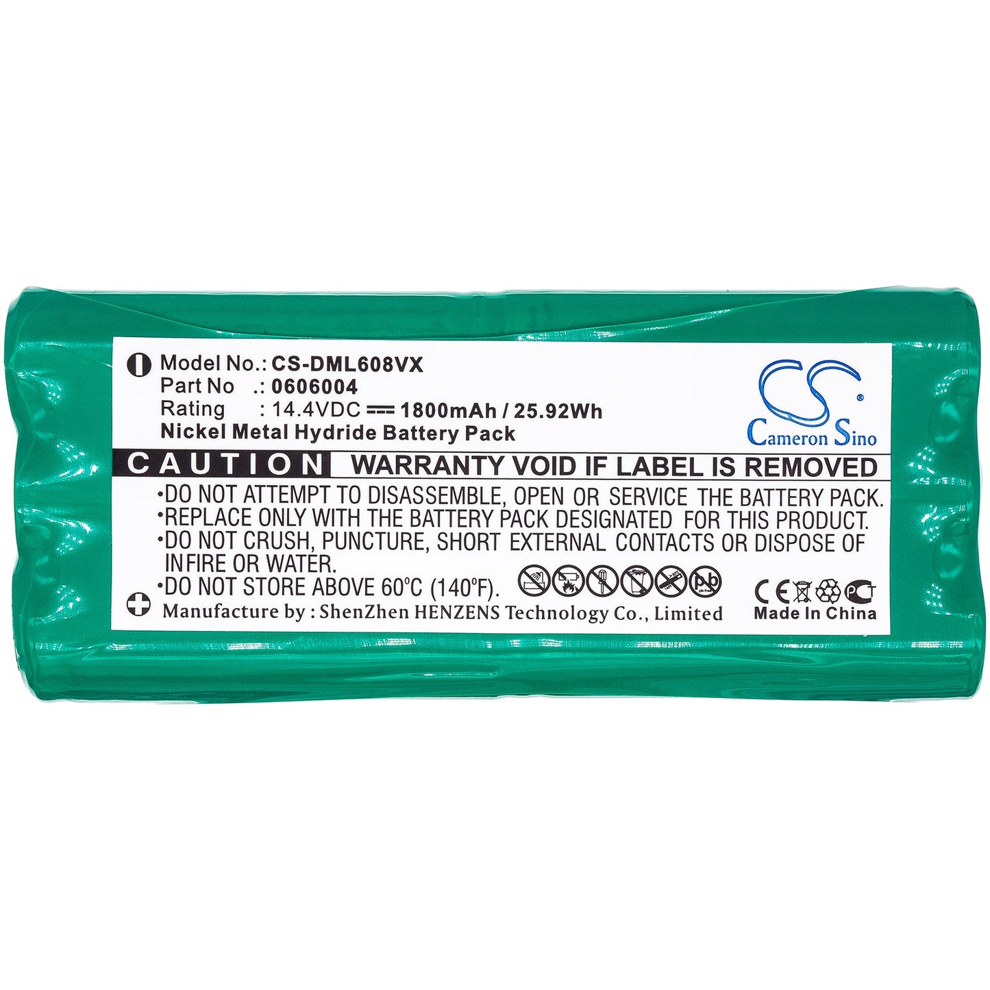 Replacement Battery for Sichler  PCR-1550M – Vacuum – 1800mAh / 25.92Wh / 14.4V