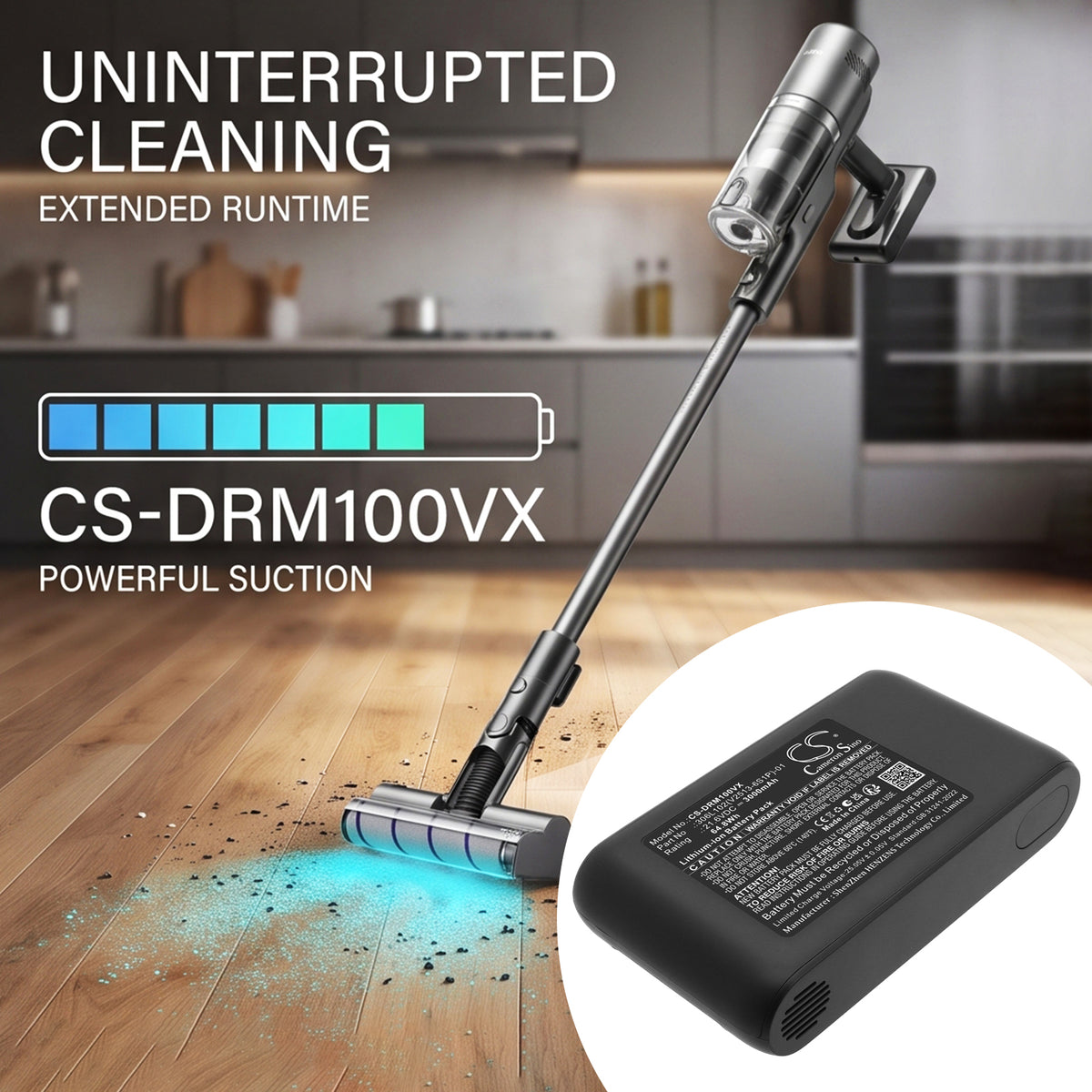 Replacement Battery for Dreame – Vacuum – 3000mAh / 21.6V