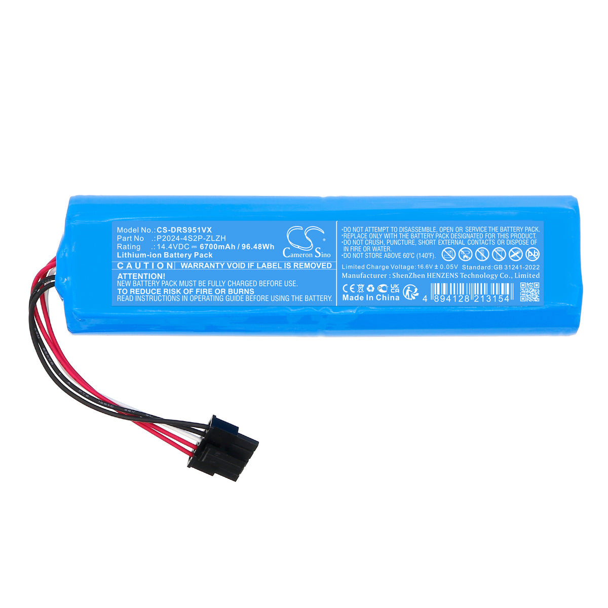 Replacement Battery for Dreame RLS95HE – Vacuum – 6700mAh / 14.4V