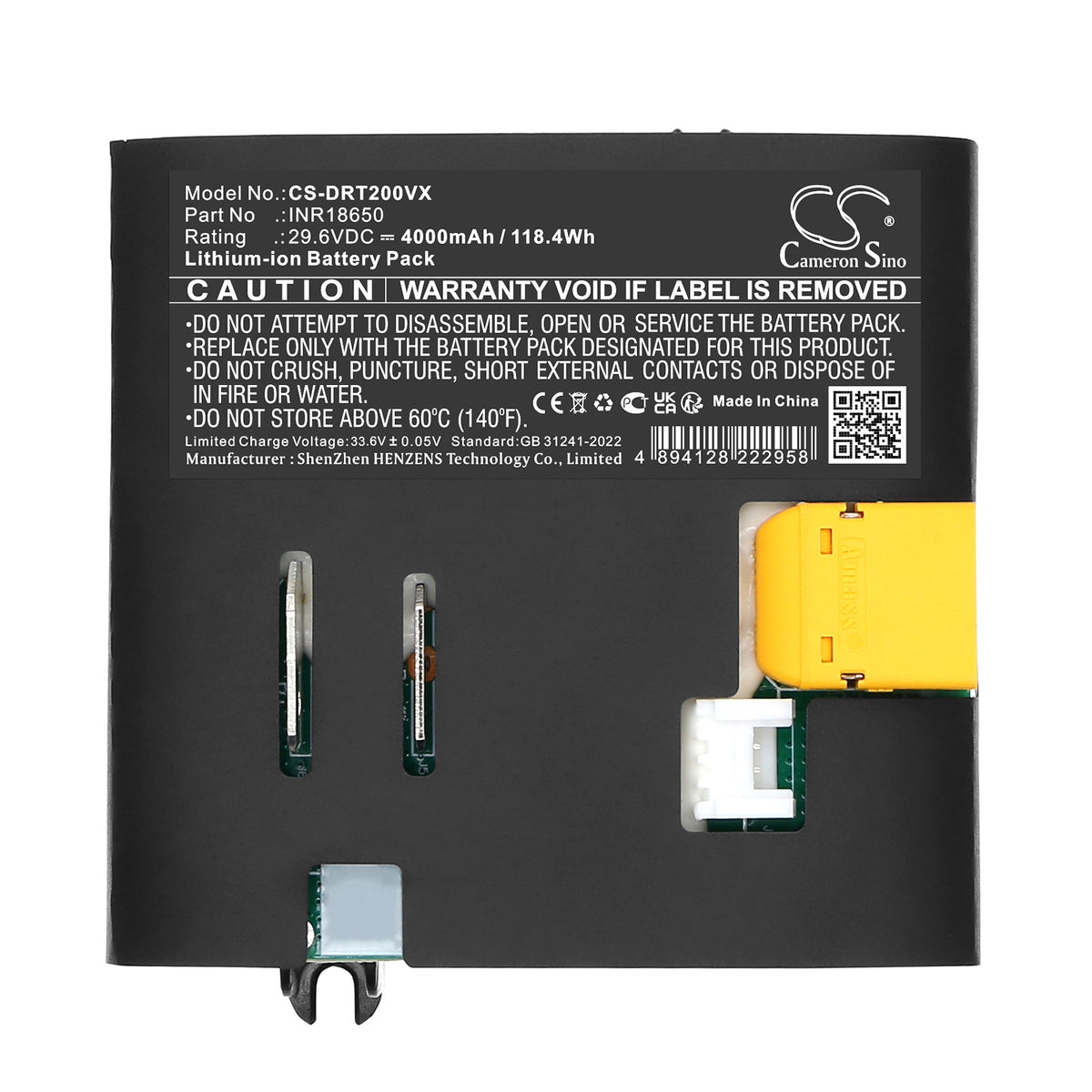 Replacement Battery for Dreame Mova T20 – Vacuum – 4000mAh / 29.6V