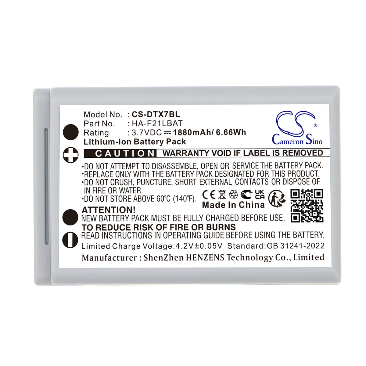 Replacement Battery for Casio DT-X7 – Barcode Scanner – 1880mAh / 3.7V