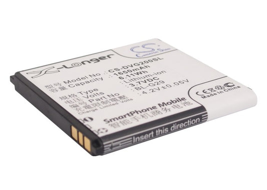 Replacement Battery for DOOV IEva D2 – Mobile, SmartPhone – 1650mAh / 3.7V
