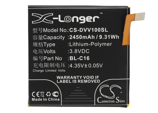 Replacement Battery for DOOV V1 – Mobile, SmartPhone – 2450mAh / 3.8V