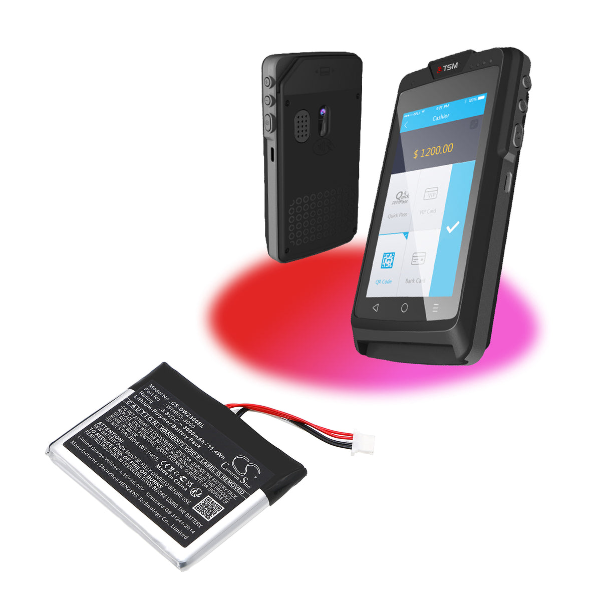 Replacement Battery for Dejavoo Q3 – Payment Terminal – 3000mAh / 3.8V