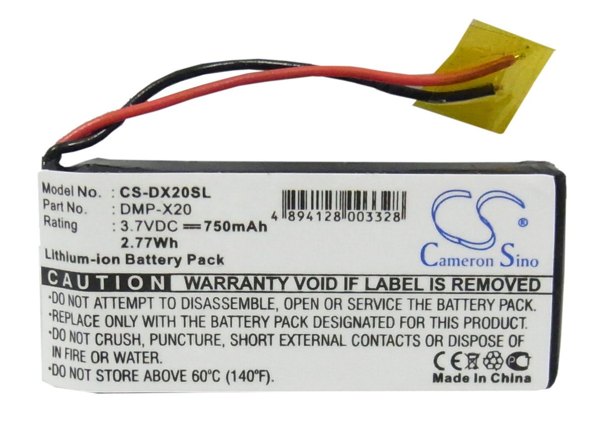 Replacement Battery for Gateway DMP-X20 MP3 player – Media Player – 750mAh / 3.7V