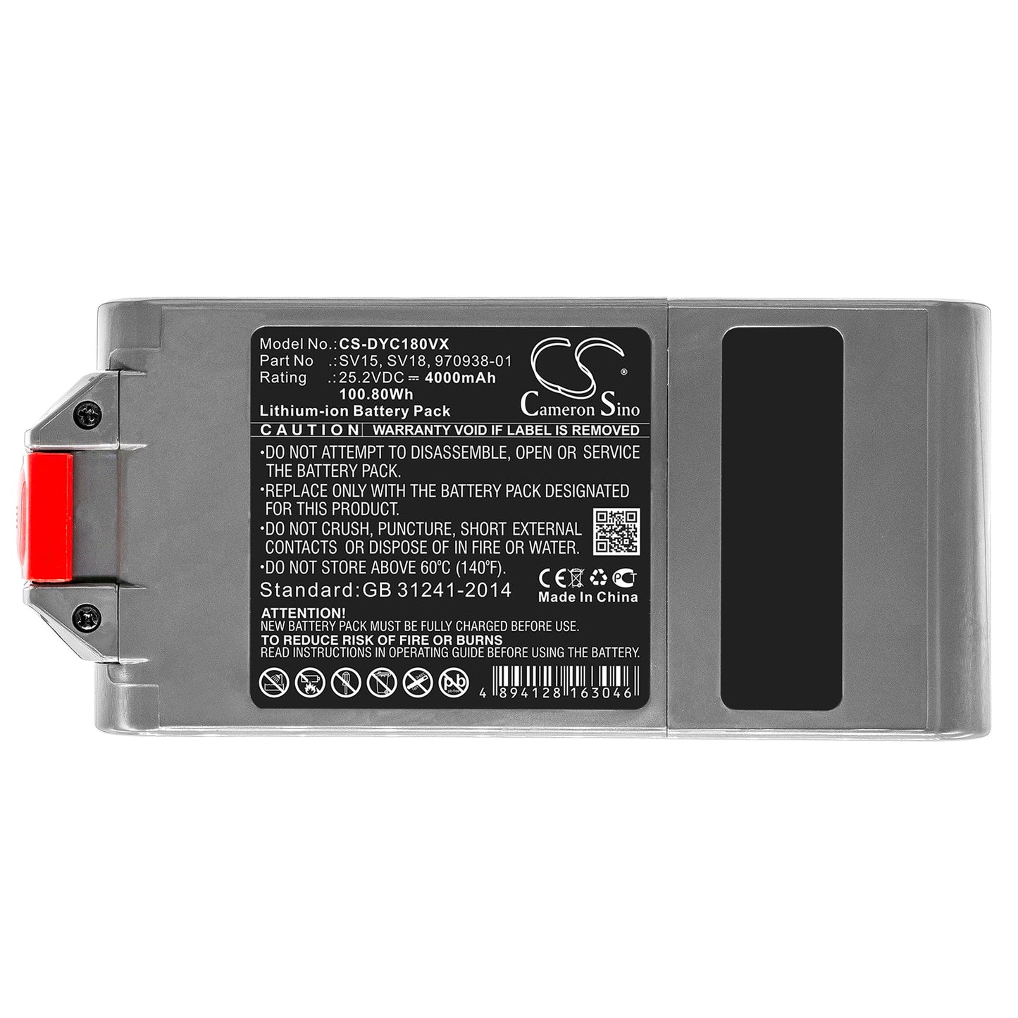 Replacement Battery for Dyson  V11 – Vacuum – 4000mAh / 100.8Wh / 25.2V