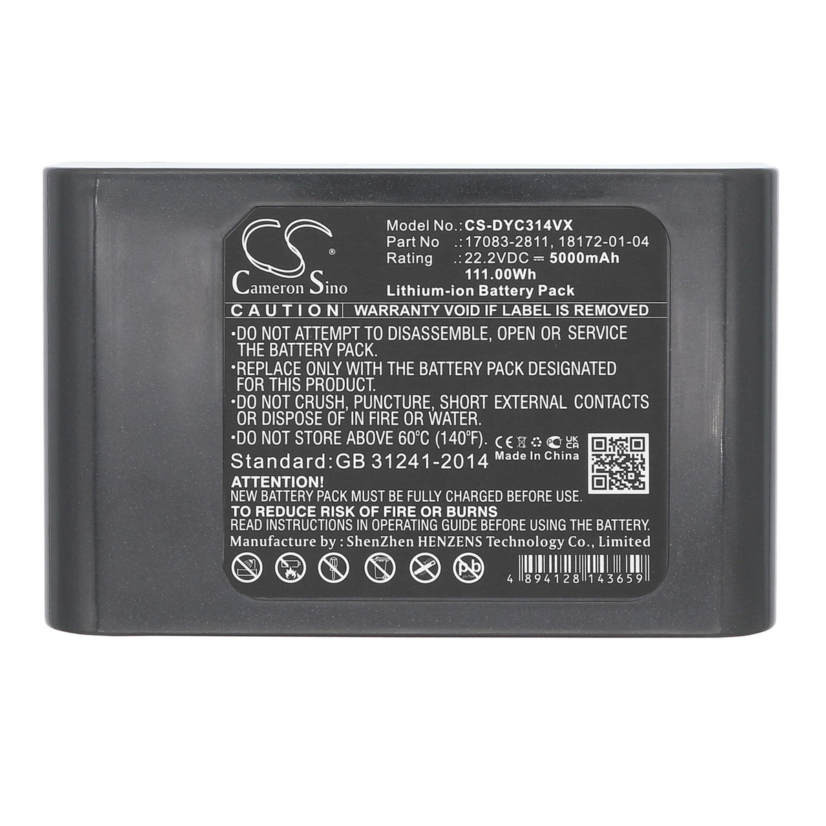 Replacement Battery for Dyson DC31 – Vacuum – 5000mAh / 22.2V