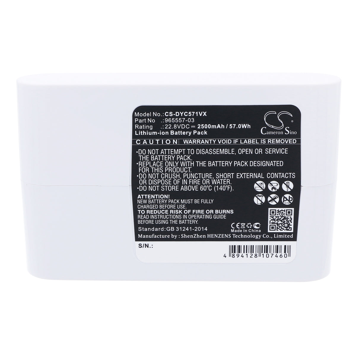 Replacement Battery for Dyson DC31 Animal – Vacuum – 2500mAh / 22.8V