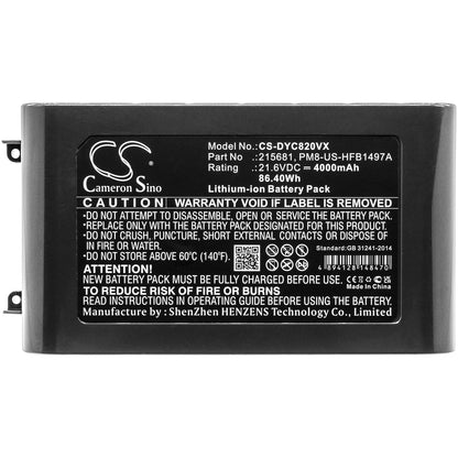 Replacement Battery for Dyson V8 – Vacuum – 4000mAh / 21.6V