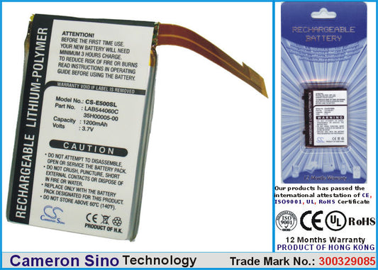 Replacement Battery for AudioVox | Toshiba Thera Pocket PC – PDA, Pocket PC – 1200mAh / 3.7V